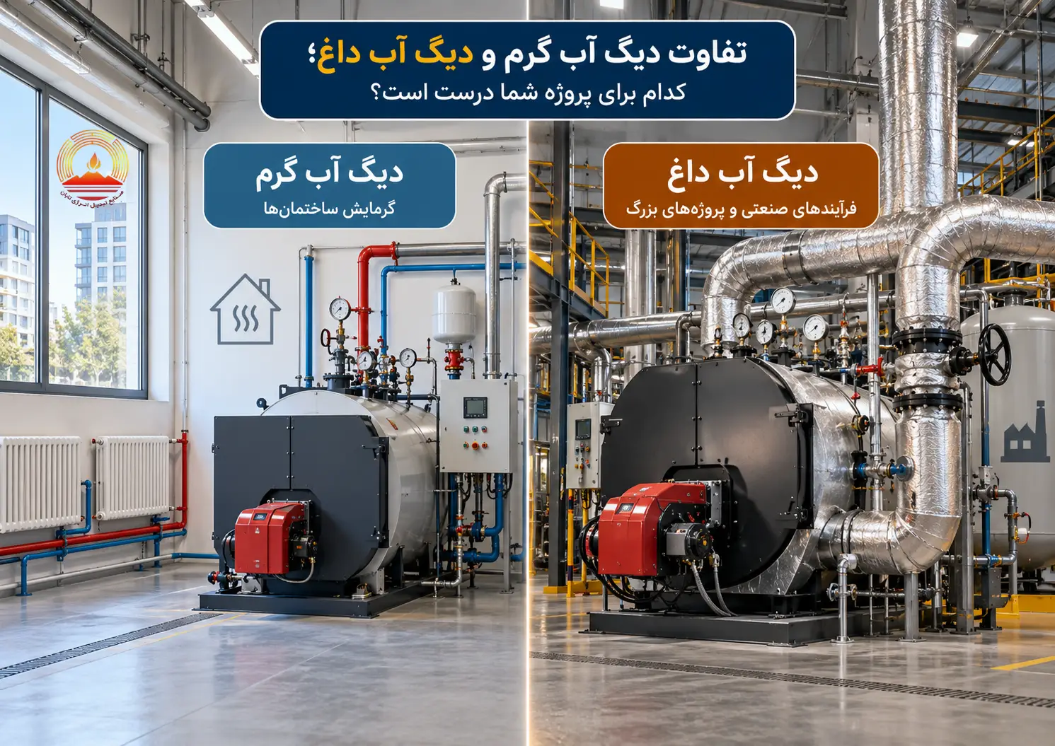 تفاوت دیگ آب گرم و دیگ آب داغ؛ کدام برای پروژهٔ شما درست است؟