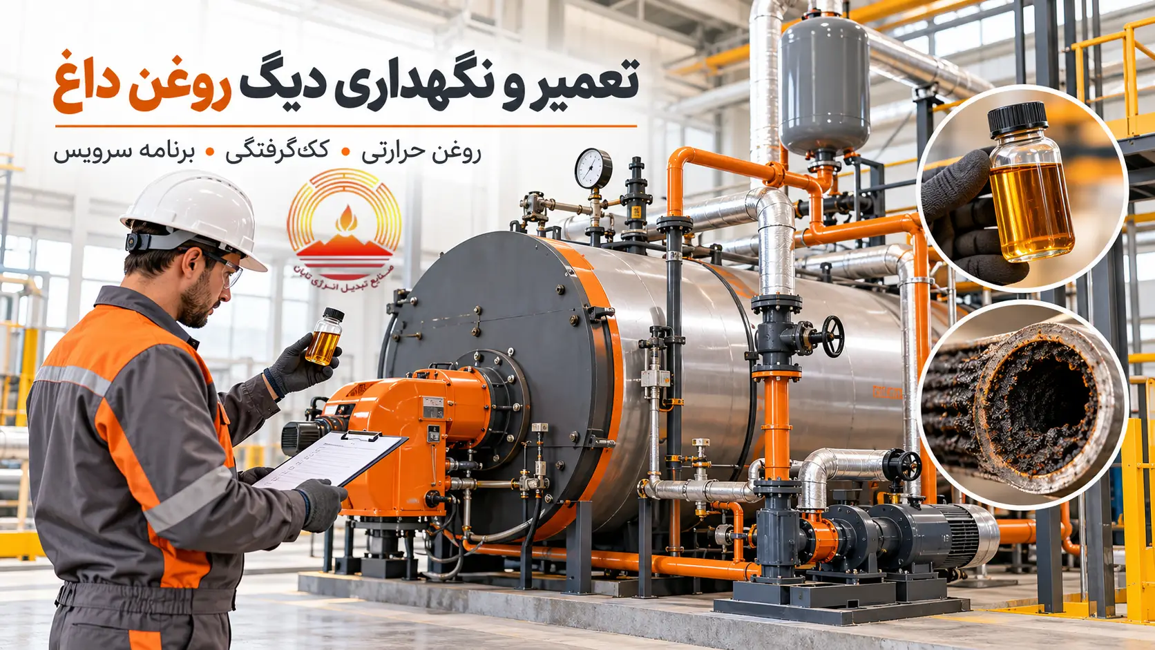 تعمیر و نگهداری دیگ روغن داغ؛ روغن حرارتی، کک‌گرفتگی و برنامهٔ سرویس