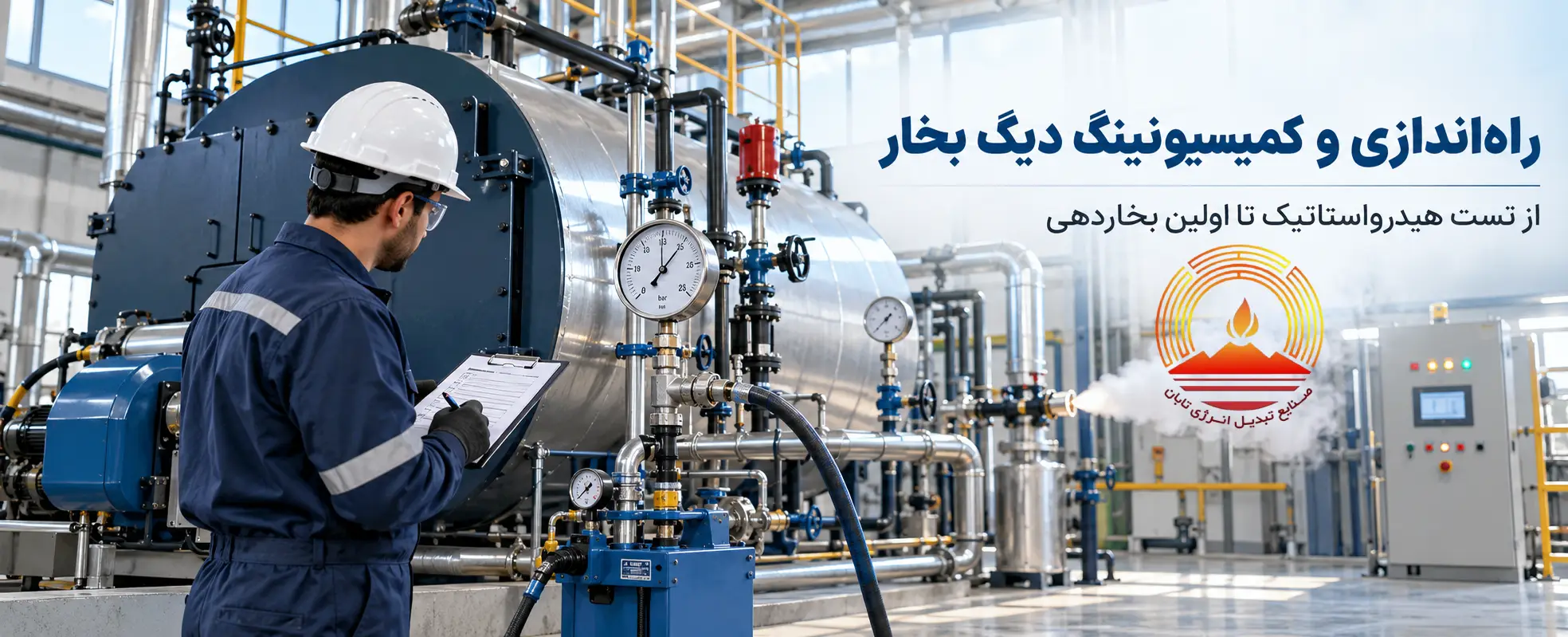 راه‌اندازی و کمیسیونینگ دیگ بخار؛ از تست هیدرواستاتیک تا اولین بخاردهی